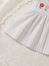 Bloom Belle Lilac Stripe Embroidered Plaid Baby Frock