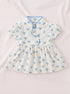 Japanese Style Floral Frock Set (Sky Blue)