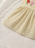 Bloom Belle Cream Embroidered Plaid Baby Frock