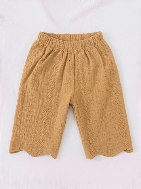 Warm Honey Scalloped Pajama Set