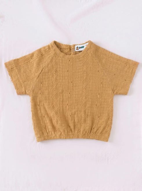 Warm Honey Scalloped Pajama Set