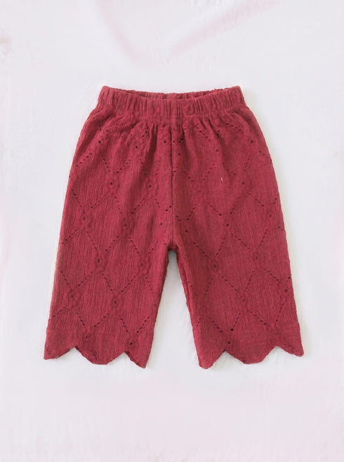 Red Scalloped Pajama Set