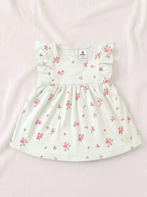 Pink Bloom Frilled Frock Set