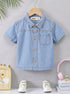 Light Blue Denim Button-Down Shirt