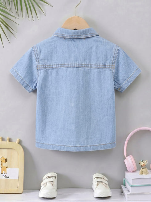 Light Blue Denim Button-Down Shirt