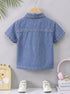 Dark Blue Denim Button-Down Shirt