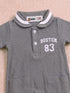 Grey Embroidery Jacquard Polo Romper