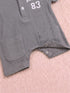 Grey Embroidery Jacquard Polo Romper