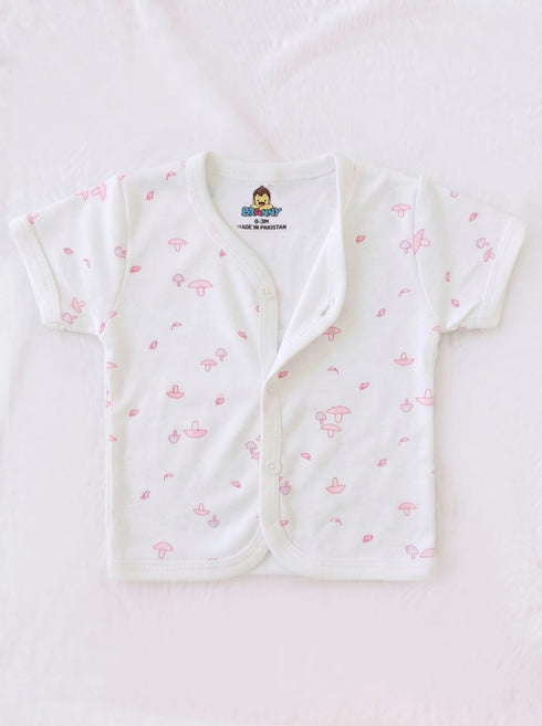 Mushroom Garden Half Sleeve Night Suit (Pink & Lilac)