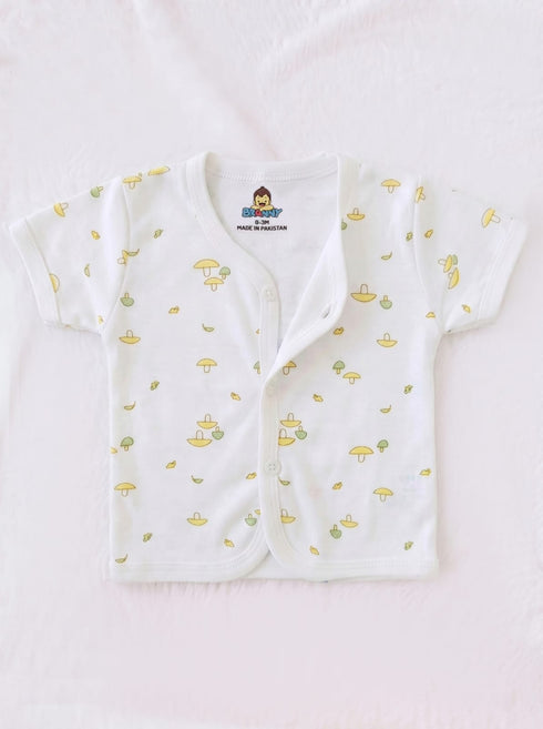 Mushroom Garden Half Sleeve Night Suit (Yellow & Green)