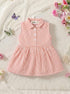 Orange Gingham Collar Baby Frock