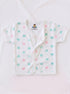 Green & Pink Tiny Bear Faces Half Sleeve Night Suit