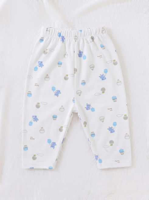 Blue Tiny Bear Printed Half Sleeve Night Suit