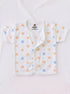 Orange & Blue Tiny Bear Faces Half Sleeve Night Suit