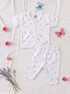 Pink Tiny Bear Printed Half Sleeve Night Suit