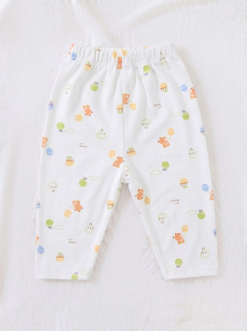Orange Tiny Bear Printed Half Sleeve Night Suit