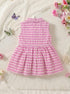 Sweet Gingham Collar Baby Frock