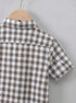 Mocha Grey Checkered Button-Down Shirt