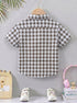 Mocha Grey Checkered Button-Down Shirt