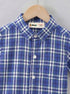 Midnight Blue Gingham Button-Down Shirt