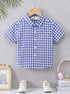 Royal Blue Checkered Button-Down Shirt