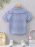 Royal Blue Checkered Button-Down Shirt