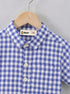 Royal Blue Checkered Button-Down Shirt