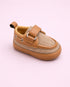 Brown Woven Texture Sneakers with Velcro Straps
