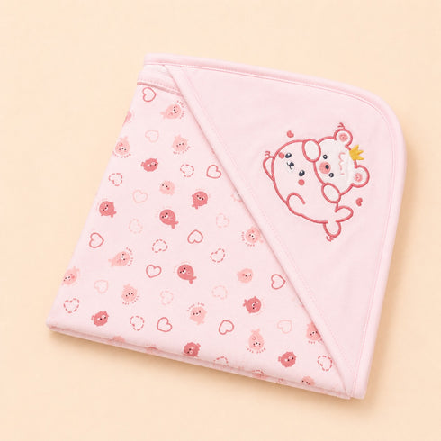 Bear Princess Cozy Hooded Swaddle Wrap (Pink)