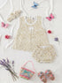 Brown Spots Bow Frock Set with Headband