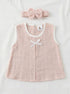 Peach Bow Frock Set with Headband