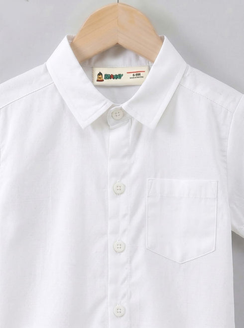 Nordic White Button-Down Shirt