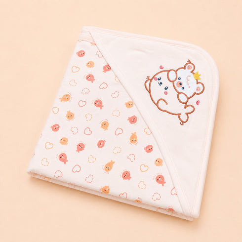 Bear Princess Cozy Hooded Swaddle Wrap (Orange)
