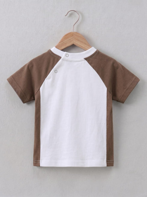 Brown Panelled Interlock Short Set