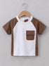 Brown Panelled Interlock Short Set