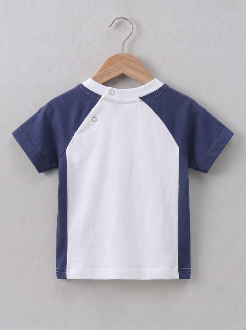 Blue Panelled Interlock Short Set