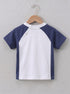 Blue Panelled Interlock Short Set