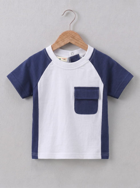 Blue Panelled Interlock Short Set