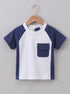 Blue Panelled Interlock Short Set