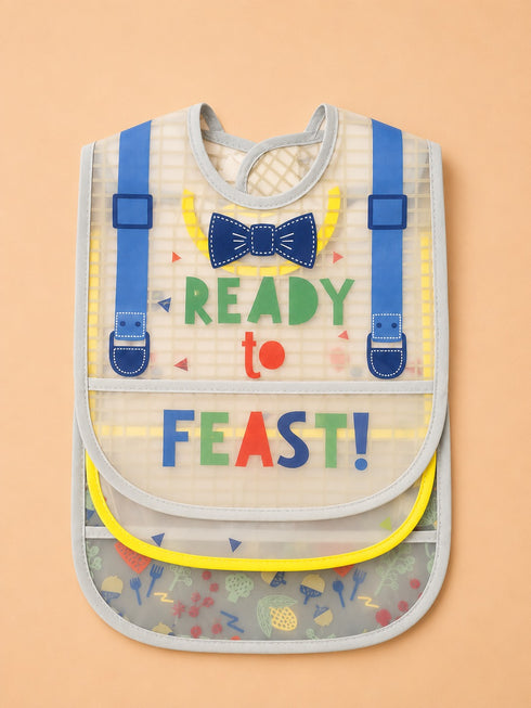 3-Pcs Baby Waterproof Plastic Apron Bibs