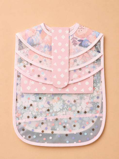 3-Pcs Baby Waterproof Plastic Apron Bibs