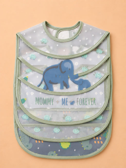 3-Pcs Baby Waterproof Plastic Apron Bibs