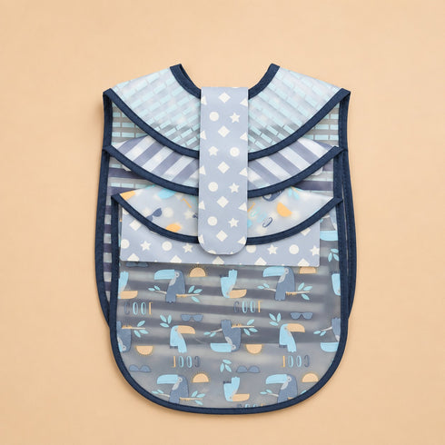 3-Pcs Baby Waterproof Plastic Apron Bibs