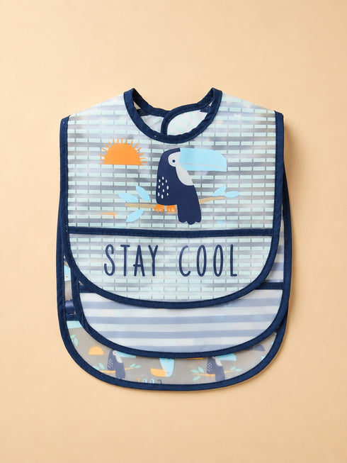 3-Pcs Baby Waterproof Plastic Apron Bibs