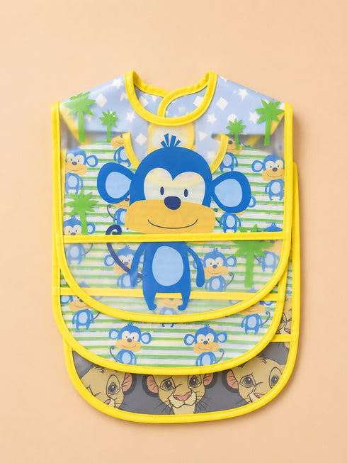 3-Pcs Baby Waterproof Plastic Apron Bibs