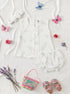 Feather Printed Bow Frock Set with Headband