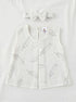 Feather Printed Bow Frock Set with Headband