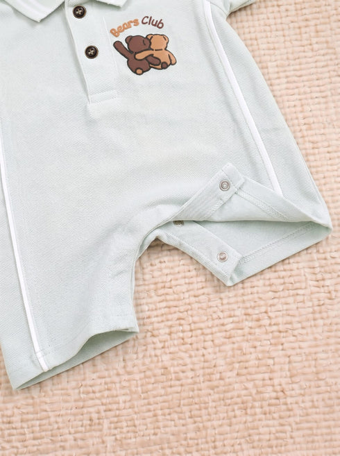 Bears Club Polo Romper (Sprout Green)