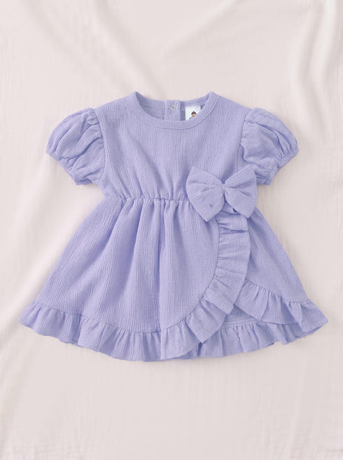 Lilac Bella Bow Ruffle Frock Set