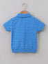 Jacquard Textured Polo Short Set (Blue)